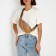 Lightning waist bag, beige color
