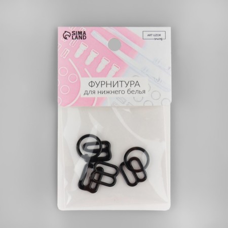 Metal straps: hooks, rings, regulators, 10 mm, black color-6