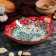 Rishtan ceramics "Flowers", 29 cm, red, corrugated, oval