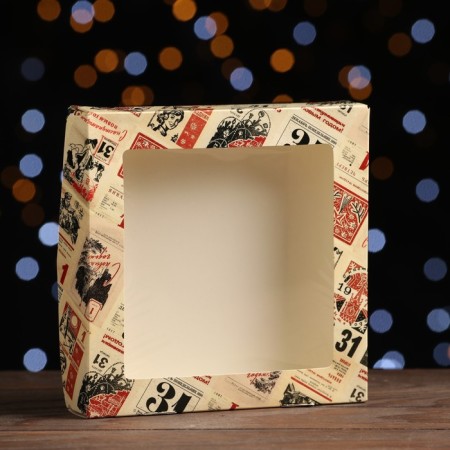 Folding box with the Window "New Year's calendar", 20 x 20 x 4 cm