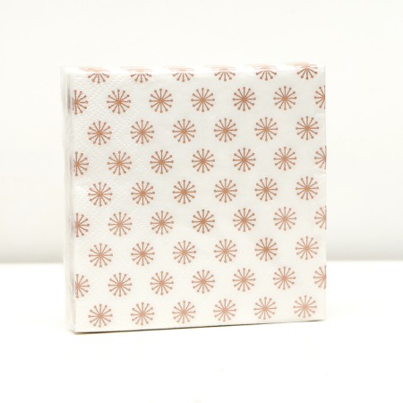 Paper Napkins Sima-Land Home Bronze Flowers, 24x24, 3 layers, 20 pcs