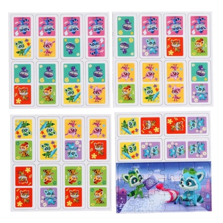 Gift set 6 in 1 "raccoon": lotto, domino, memo, 2 puzzles 25 elements, mosaic-6