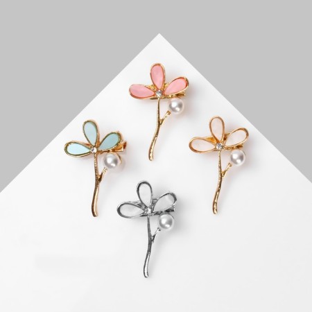Brooch "Flower" Trilist, Mix color (indivisible FAS. 12pcs, price per pcs)