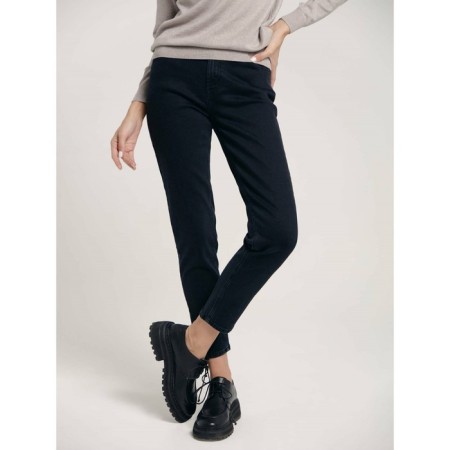 Women's jeans with a high landing CONTE Elegant Mom Fit, size S, color Washed Black-2