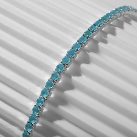 Bracelet "ice" fog, 2 mm, matte blue color in silver-1