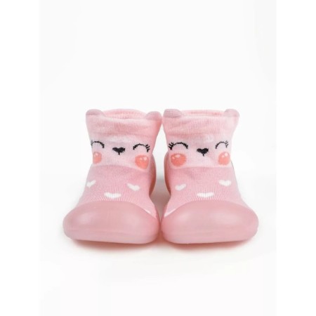 Boots-knees children's FIRST STEP Animals with a breathing sole, size 24, pink color-1