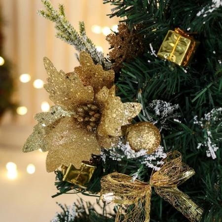 Christmas tree decor "festive" flower balls, 28x58 cm, gold-1