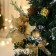 Christmas tree decor "festive" flower balls, 28x58 cm, gold