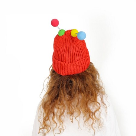 Carnival hat "Eye-player" with horns pr 56-58, red color-3