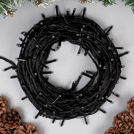 Garland "thread" 20 m, IP20, dark thread, 200 LED, green glow, 8 modes, 220 V-1