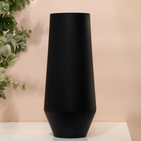 Black glass flower vase of black glass 32 x 14 x 14 cm-1