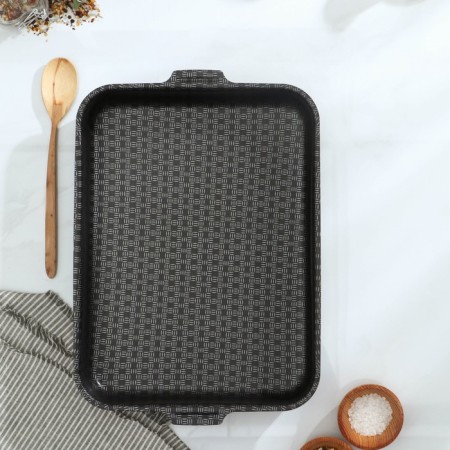 Bad “Russian cuisine Lenon”, 27 × 35 cm, h = 6 cm, anti -stick coating, silver color-2