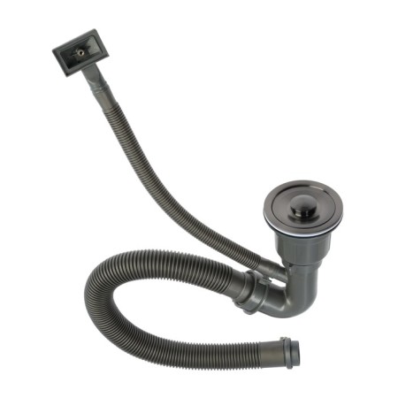Kitchen sink Aflorn AF95848F-L, Sredal, Left, S = 3 and 0.8 mm, 58x48x22 cm, siphon, graphite-4