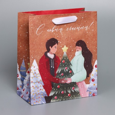Craft vertical package "I love", ml 23 x 27 x 11.5 cm, new year-1