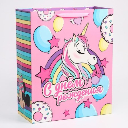 Gift package "Happy Birthday!" 40x49x19 cm, packaging, Minnie Mouse and Unicorn-2