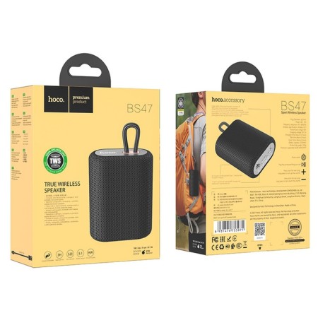 Portable column Hoco BS47, 5 W, 1200 mAh, BT5.0, Microsd, Black-4