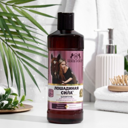Horse shampoo for dyed and damaged hair with collagen Ilanolin, biotin, 500 ml-6