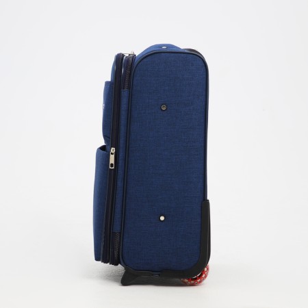 Small 20 suitcase, lightning department, code castle, 4 wheels, 2 outer pockets, blue color-2