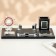 Table 7V1 set with a business card holder and clock, black tree 511394