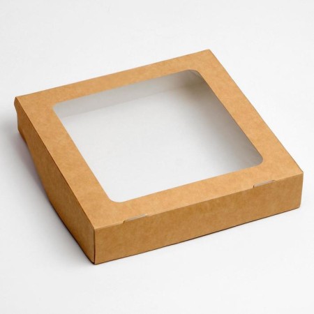 A set of folding boxes with a window, craft, 17 x 7 x 4 - 20 x 20 x 4 cm 3 pcs.-1
