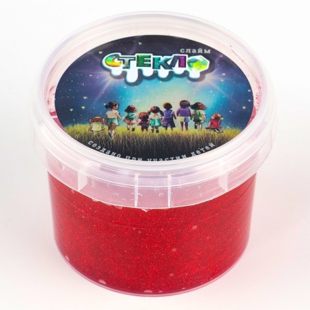 Slime "Glass" with red sparkles, 90 g-5