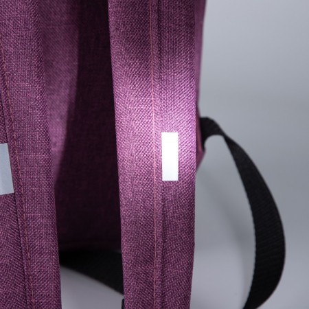 A backpack with a zipper, "saxi", outer pocket, lilac color-6