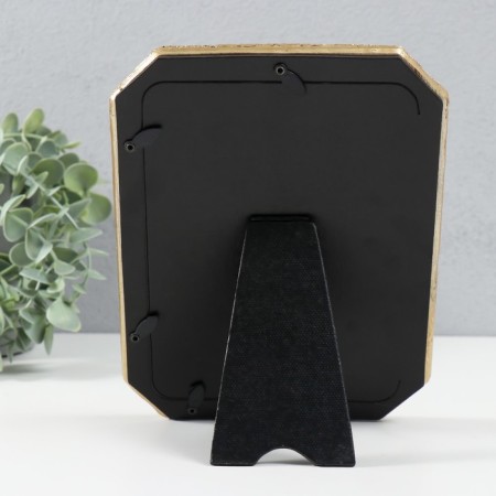 Photo frame Polystone 13x18 cm "wood bark" beveled angles gold 16x22 cm-3