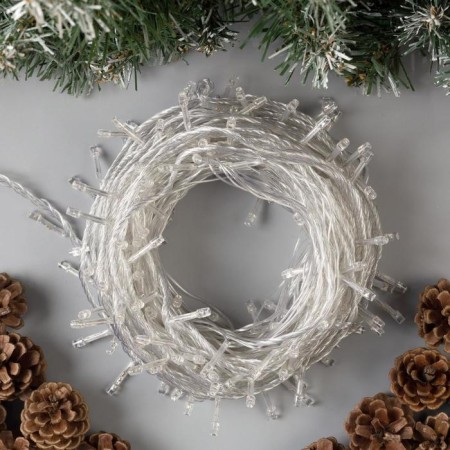 Garland “thread” 20 m, IP20, transparent thread, 200 LED, white glow, 8 modes, 220 V-1