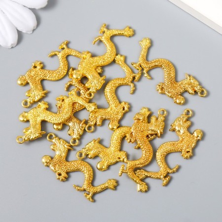 Souvenir Metal Suspension "Golden Dragon" 1.8x3.8 cm-2