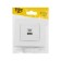 Socket with USB-A + usb-C connectors, 2.1 A, 5V, TOT GLOSSY GLASS, hidden, glass, white