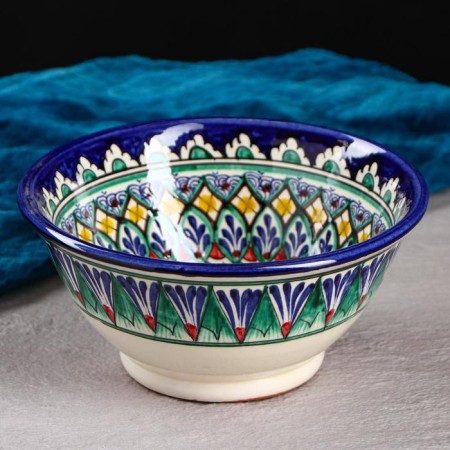 Rishtan ceramics "Patterns", 18 cm, big, mix-4