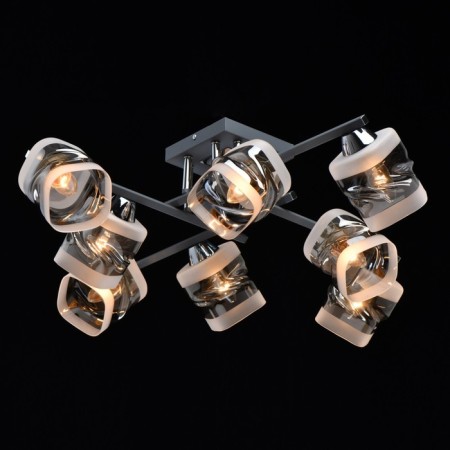 Olympia chandelier, 8x60W E27, gray color, chrome-1