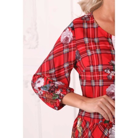 Female blouse, size 46, red color-11
