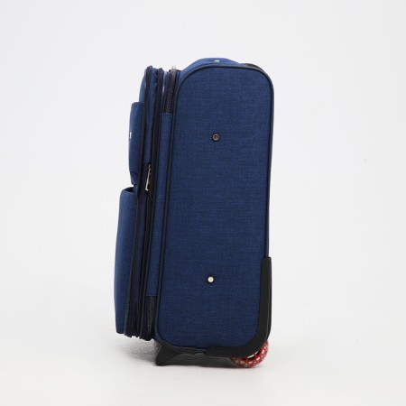 Small 20 suitcase, lightning department, code castle, 4 wheels, 2 outer pockets, blue color-3