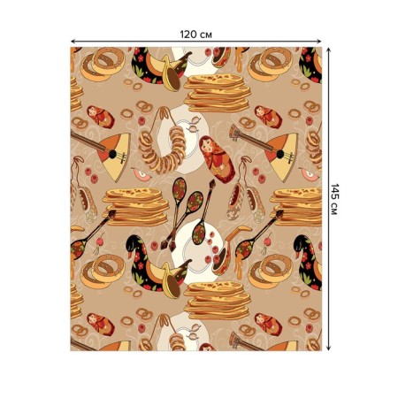 Groundpress on the table "Hasteen Feast", rectangular, Saten, size 120x145 cm-1