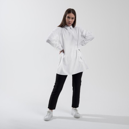 SL shirt, slanting bar, 50-52, white
