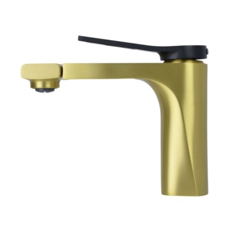 Bronze de Luxe ELEMENT EL02XGB sink mixer, pour 130 mm, brass, gold/black 1004280-1