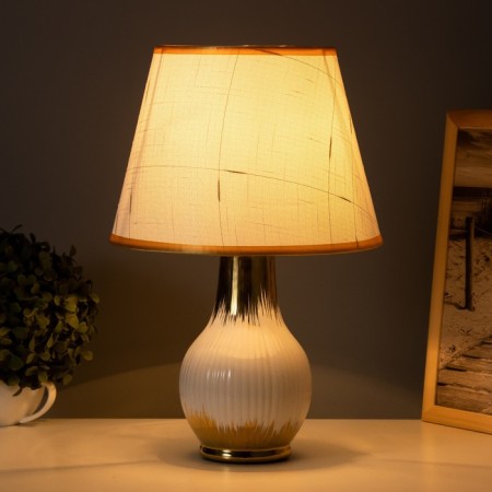 Table lamp "Alba" 1x40W E14 white/gold 24x24x40cm-1