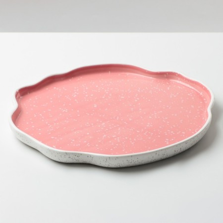 Ceramic dish for serving "pink", 27 cm, pink color-1