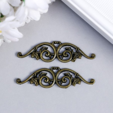 Decor for creativity Metal "monogram" bronze 1.5x5.5 cm-2