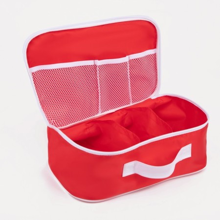 Cosmetic bag with lightning, red color-2