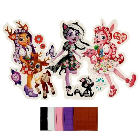 Set for children's creativity "Enchantimals" application, soft mosaic in the form of heroes 3 pcs.-1