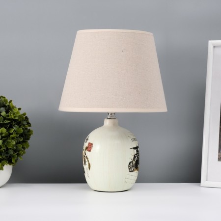 Table lamp with lampshade Risalux "Azzuro", E14, 40 W, brown, 23 × 23 × 45 cm-3