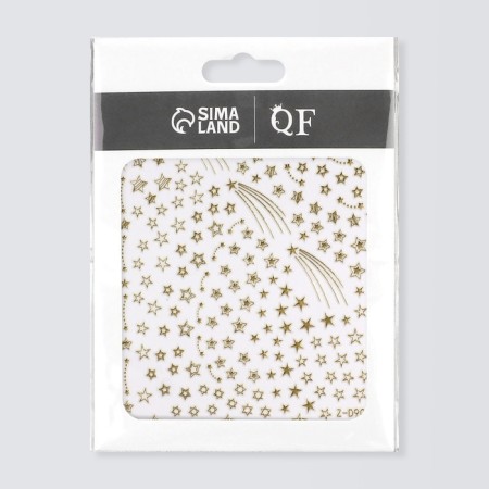 Nail stickers 10.2*8cm. Falting stars Z-D9002 Gold qf substrate-2