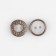 Decorative button, 2 punctures, d = 11 mm, white/silver color
