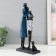 Souvenir Polystone "A couple on a walk with a dog" under metal 16.4x8x34.7 cm