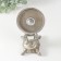 Polystone candlestick for 1 Empire candle silver with a mirror 9.3x9.3x27.3 cm