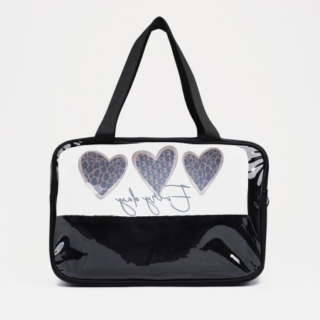Cosmetic bag with lightning, black color-1