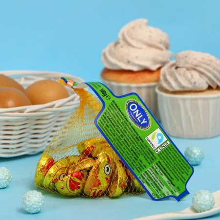 Chocolate milk only Golden Easter chickens, 100 g
