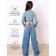 TOP for a girl with long sleeves on Generation ties, height 128 cm, blue color